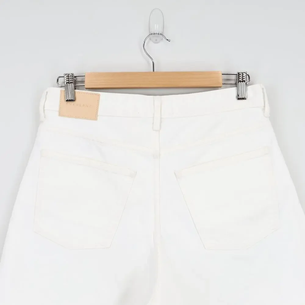 Everlane White High-Rise Denim Shorts